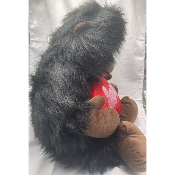 Vintage Hugfun Jumbo Black Gorilla Red Love Heart Plush Stuffed Animal 25” RARE - Picture 10 of 13